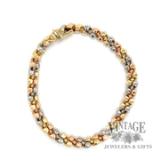 7.75" San Marcos Link 14k Tri-gold bracelet round