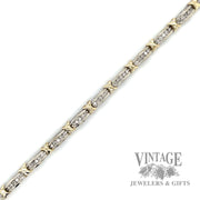 7.5" Tennis Link w/ Diamonds accents 10k gold bracelet