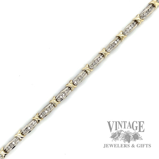 7.5" Tennis Link w/ Diamonds accents 10k gold bracelet