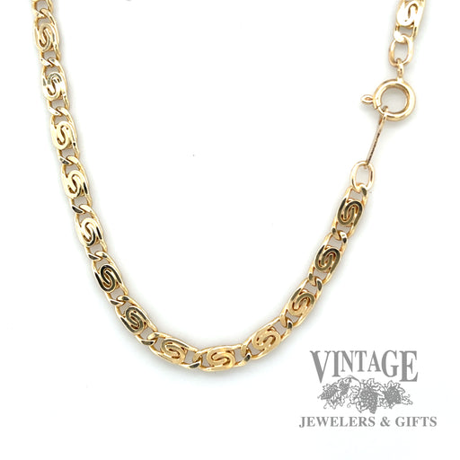 24” Fancy Curb link 14 karat gold necklace