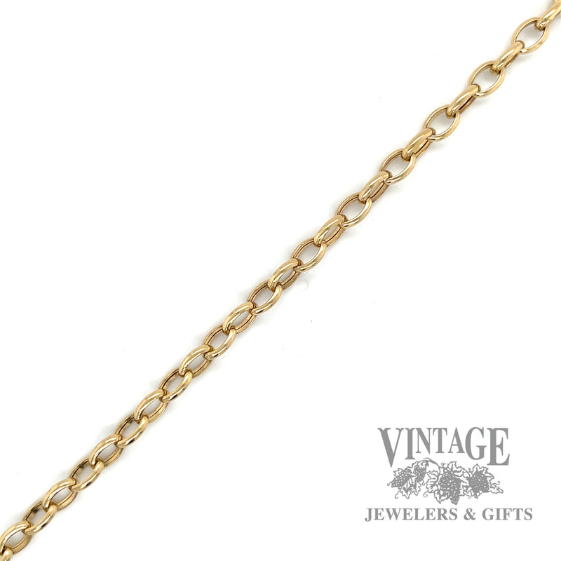 7" Rolo link 14k gold bracelet
