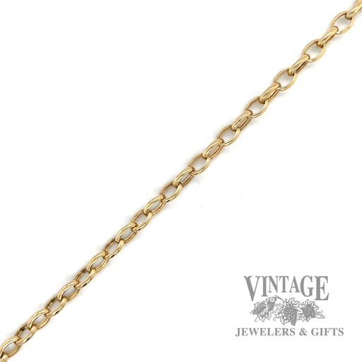 7" Rolo link 14k gold bracelet