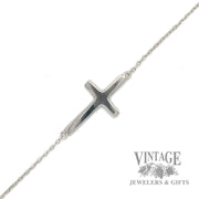 Silver cable link Cross Bracelet