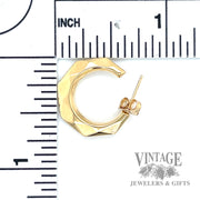 Geometric Hoop 13k yellow gold earrings scale