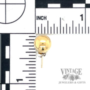 Round stud 14k yellow gold earrings scale