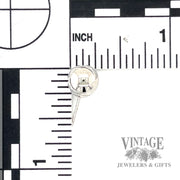 Round stud 14k white gold earrings scale