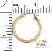 Rope Hoop 16k yellow gold earrings scale