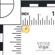 Gold Nugget 20k yellow gold earrings scale