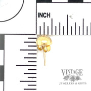 Half round 14k yellow gold stud earrings scale