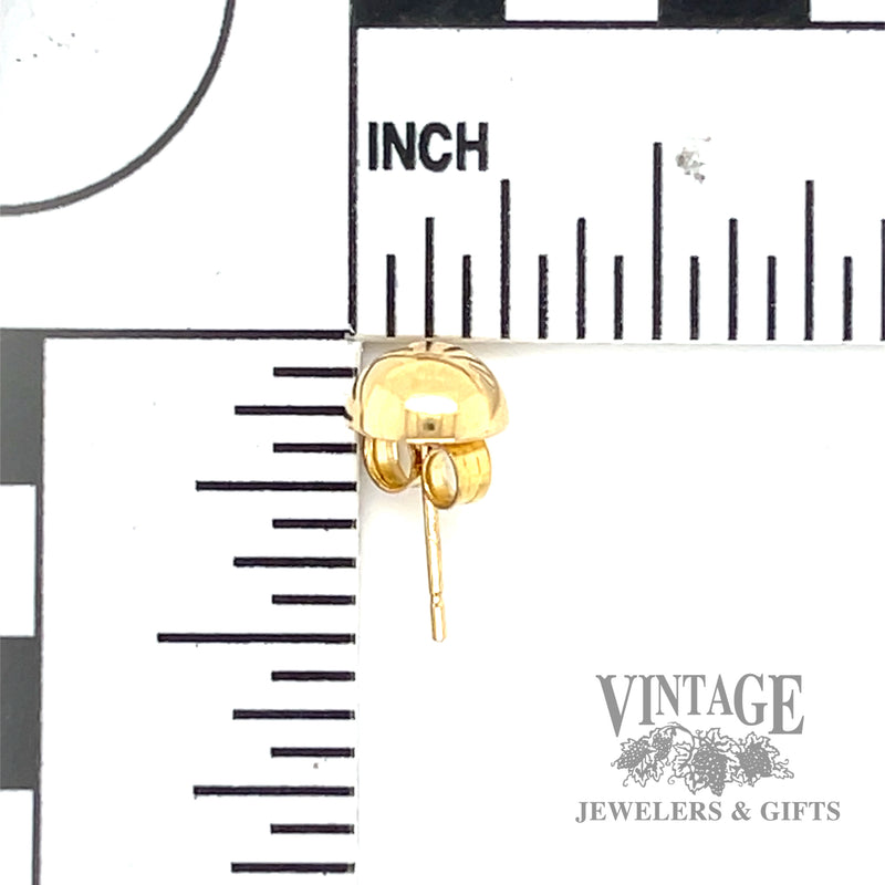Half round 14k yellow gold stud earrings scale