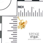 Grape leaf 12k Tri-Gold earrings scale