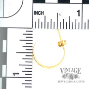 Crescent Hoop 18k yellow gold earrings scale