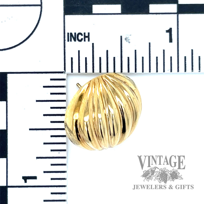 Puffed Shell 18k yellow gold earrings scale