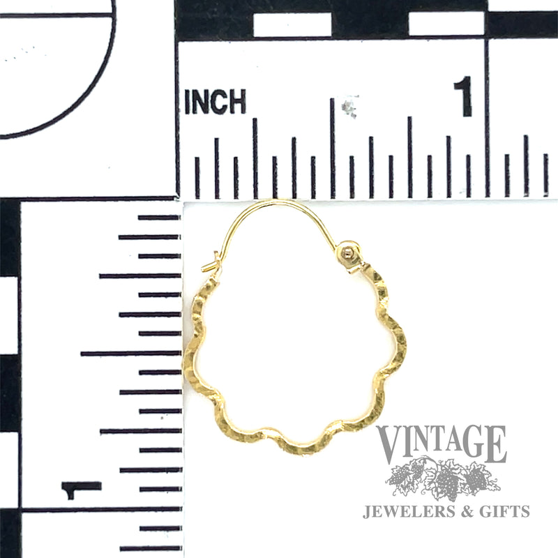 Open Ladder design 14k Hoop earrings scale