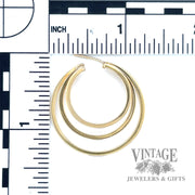 Multi Hoop 14k yellow gold earrings scale