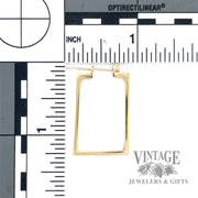 Rectangle 13k yellow gold Earrings scale