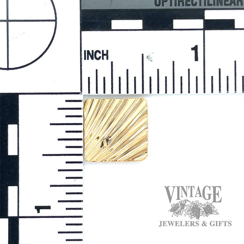 Square w/ Fluting 14k yellow gold earrings scale