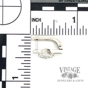 Dangle style w/ white stone 18k white gold earrings scale