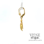 Turtle 14k yellow gold earrings left