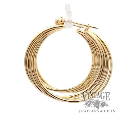 Multi hoop style 13k yellow gold earrings left