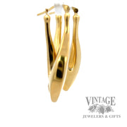 Puffed Droplet 17k yellow gold hoop earrings left