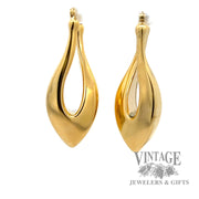Puffed Droplet 17k yellow gold hoop earrings