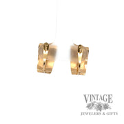 Geometric dangle 14k yellow gold earrings back