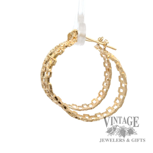 Staggered Ladder 14k yellow gold earrings right