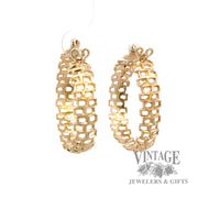 Staggered Ladder 14k yellow gold earrings back