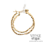 Staggered Ladder 14k yellow gold earrings left