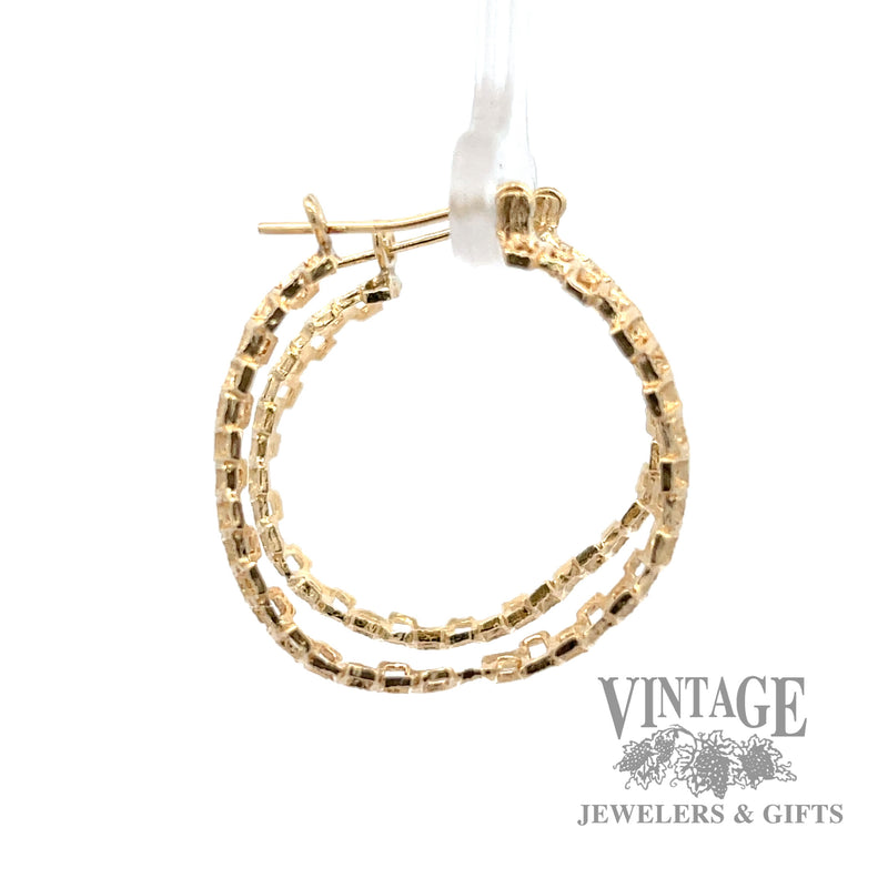 Staggered Ladder 14k yellow gold earrings left