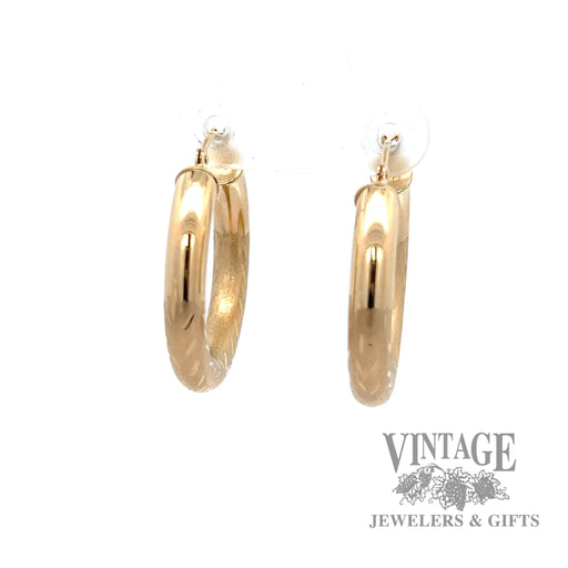Brushed Hoop 14k yellow gold earrings
