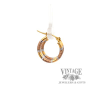 Engraved hoop 10k yellow gold earrings left