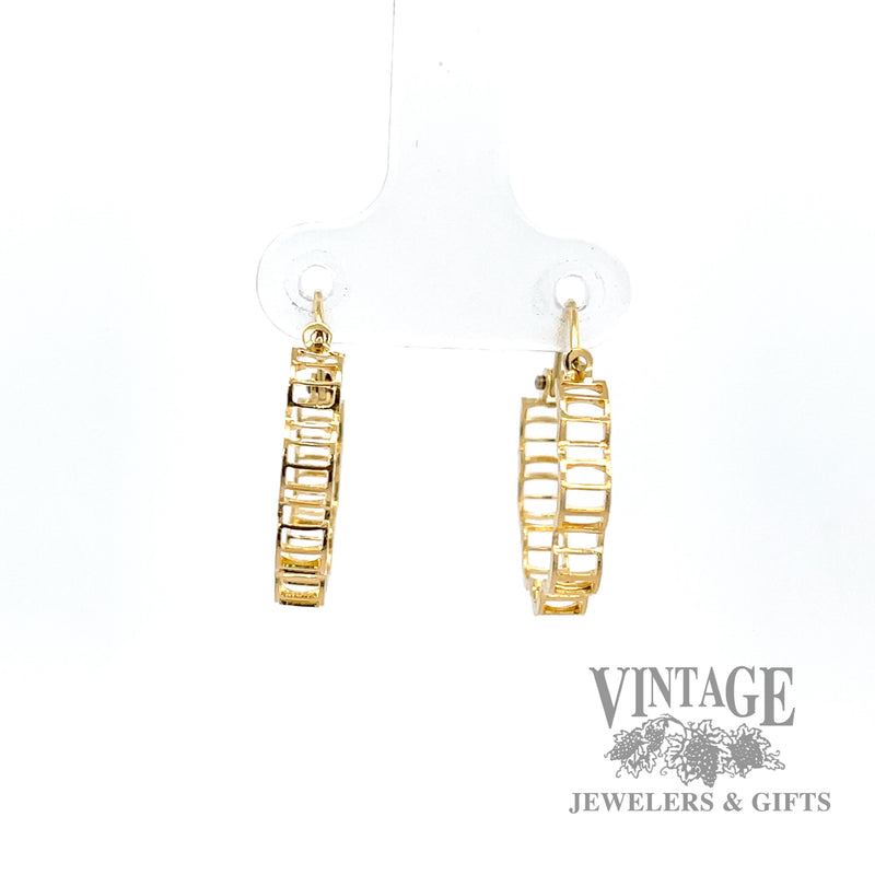 Open Ladder design 14k Hoop earrings back