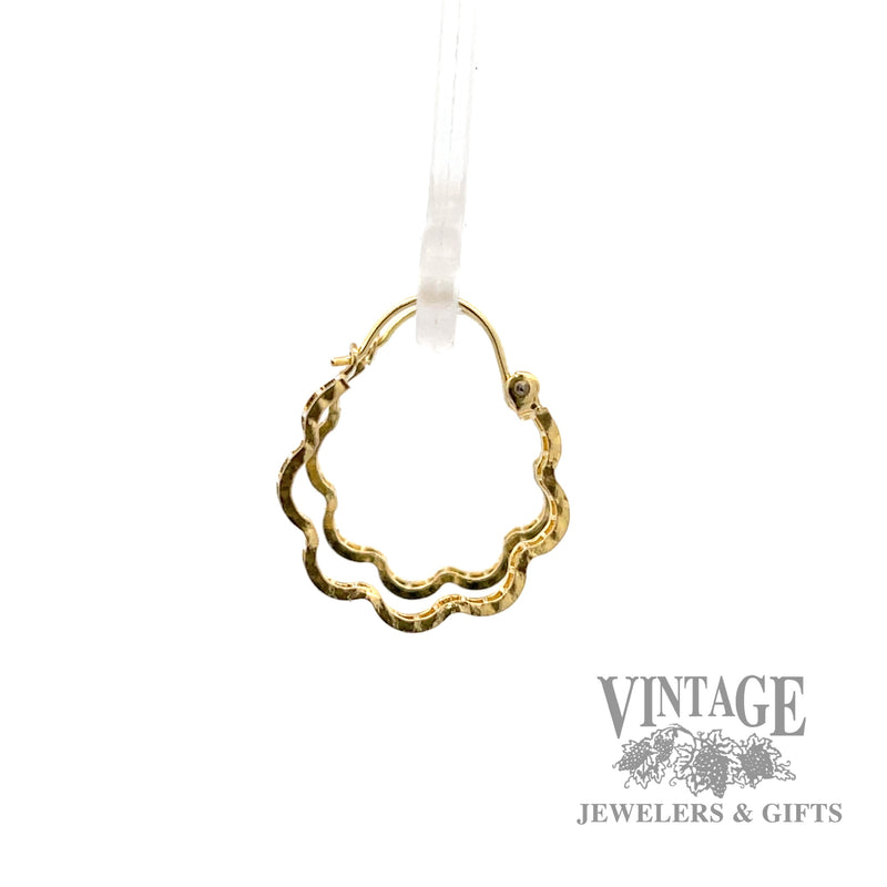 Open Ladder design 14k Hoop earrings left