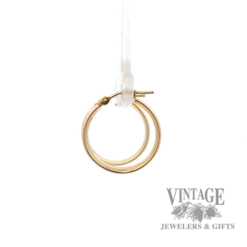 Huggie 14k yellow earrings right