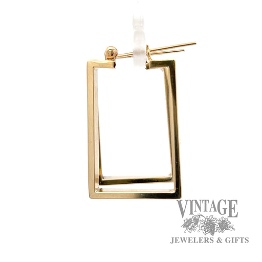 Rectangle 13k yellow gold Earrings right