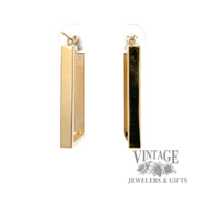 Rectangle 13k yellow gold Earrings back