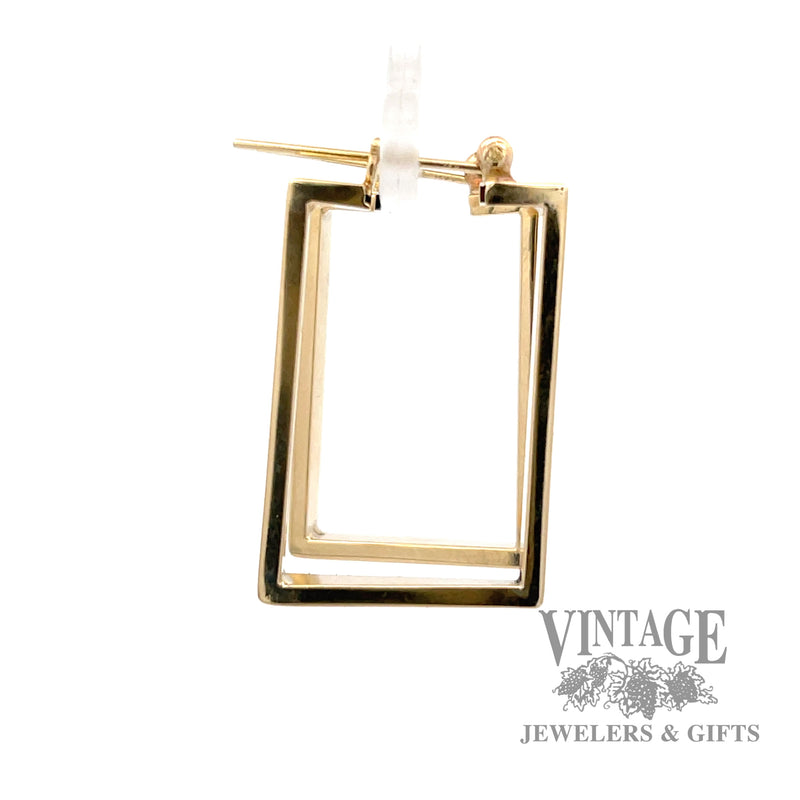 Rectangle 13k yellow gold Earrings left
