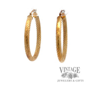 Rope Hoop 16k yellow gold earrings back