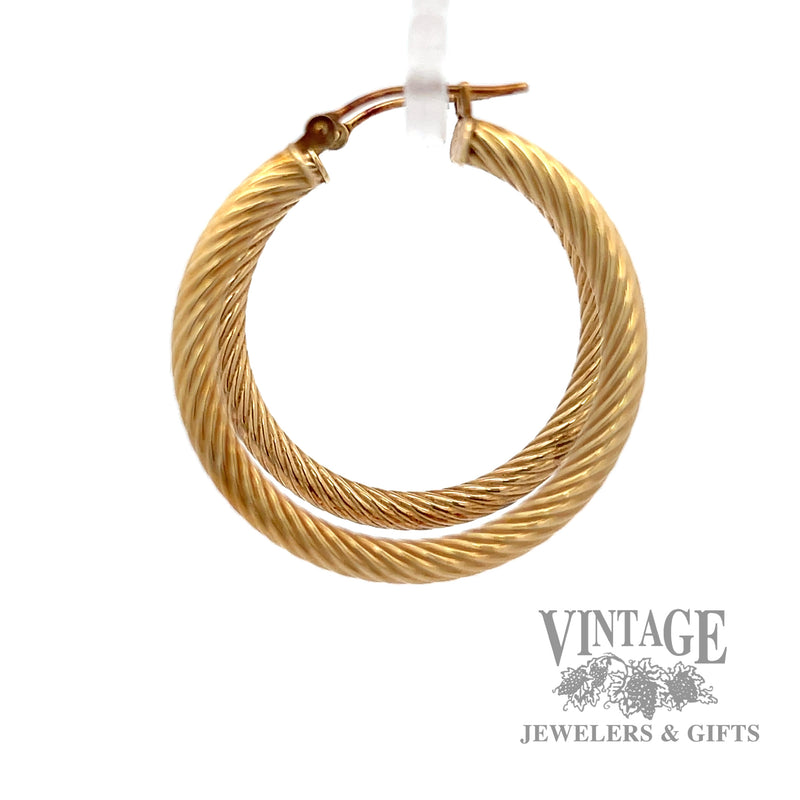 Rope Hoop 16k yellow gold earrings right