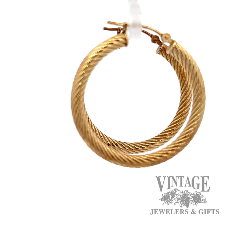 Rope Hoop 16k yellow gold earrings right