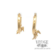 Angel Hoop 14k yellow gold earrings front