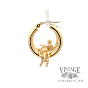 Angel Hoop 14k yellow gold earrings left