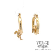 Angel Hoop 14k yellow gold earrings back