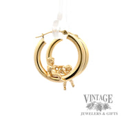 Angel Hoop 14k yellow gold earrings right