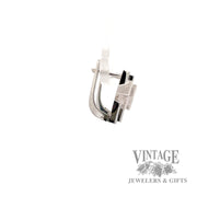 Dangle style w/ white stone 18k white gold earrings left