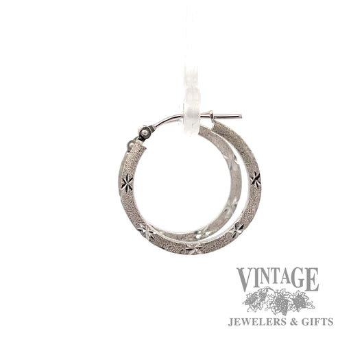 Hoop ring 14k white gold earring left side