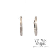 Hoop ring 14k white gold earring front