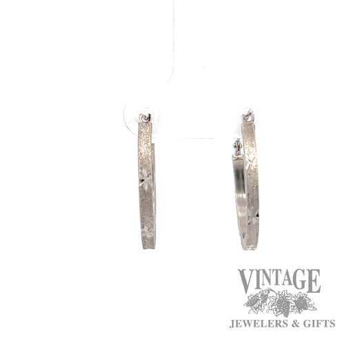 Hoop ring 14k white gold earring front